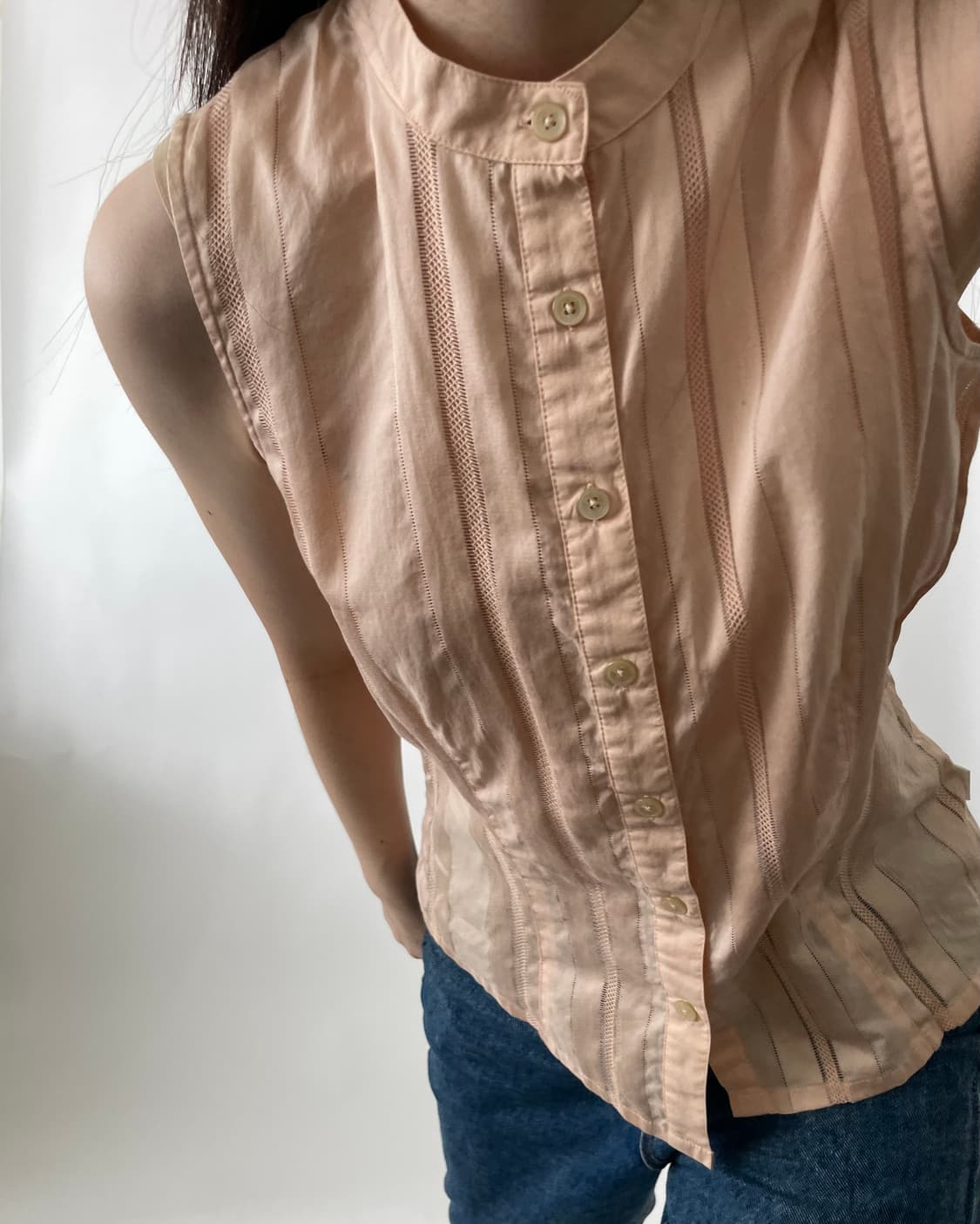 Calvin Klein pinstripe sleveless blouse 상품이미지8