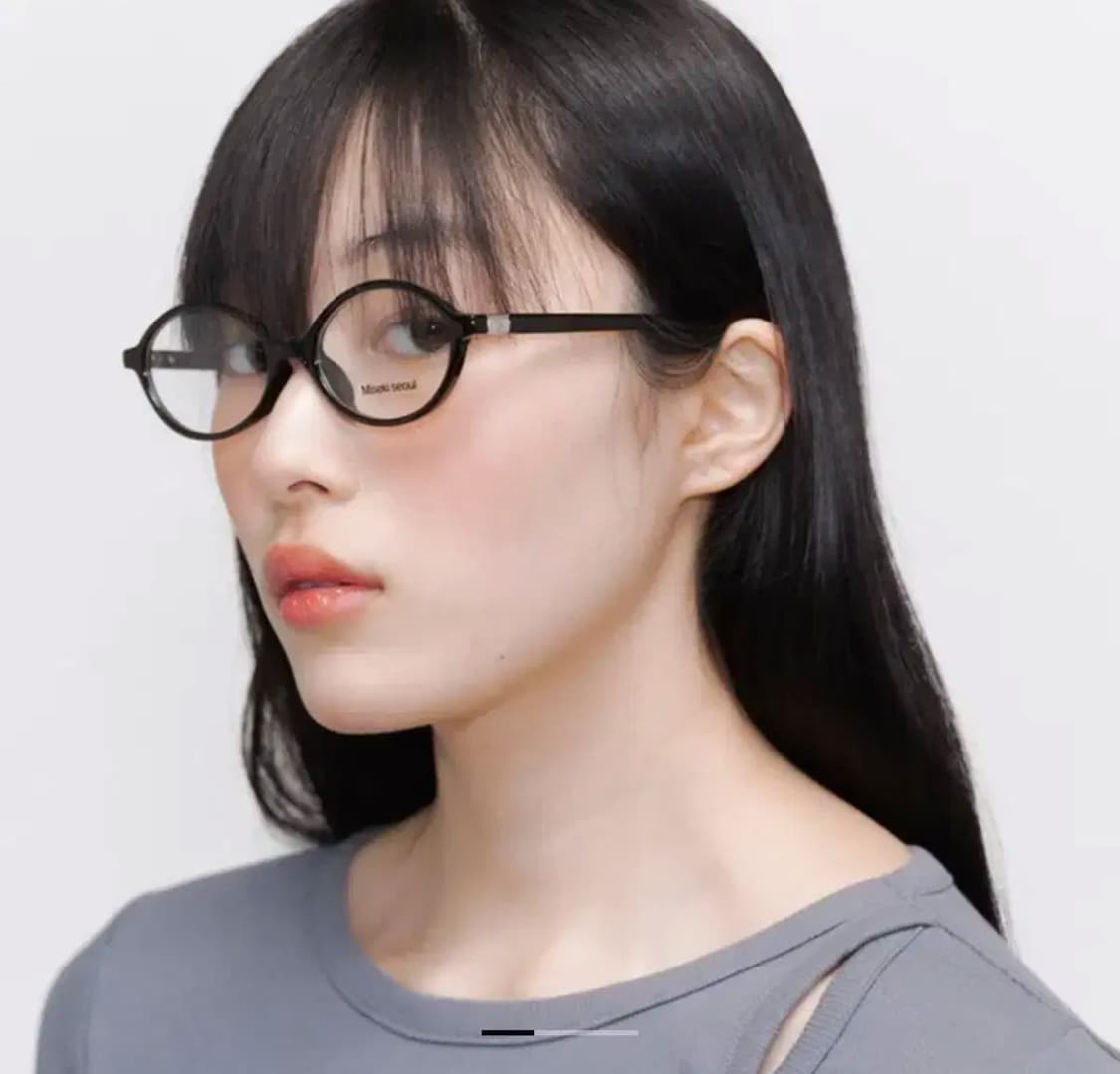 미세키서울 시그니처 로고 라운드 안경 black 상품이미지1
