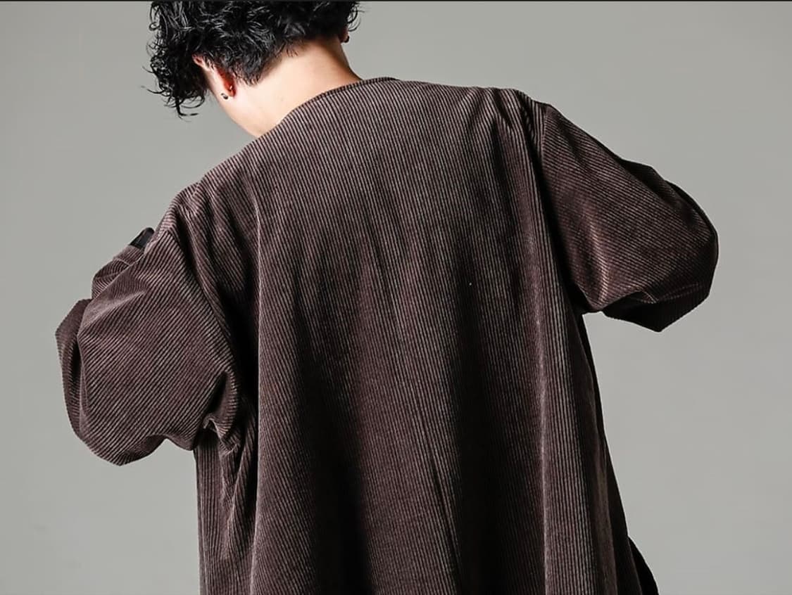 요지 야마모토 뿌르옴므 22aw 아방가르드 코듀로이 이중 코트 상품이미지8