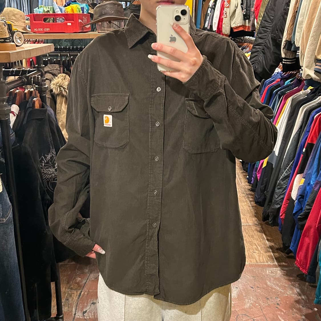 [HI] 칼하트 코듀로이 긴팔셔츠 카키 상품이미지2