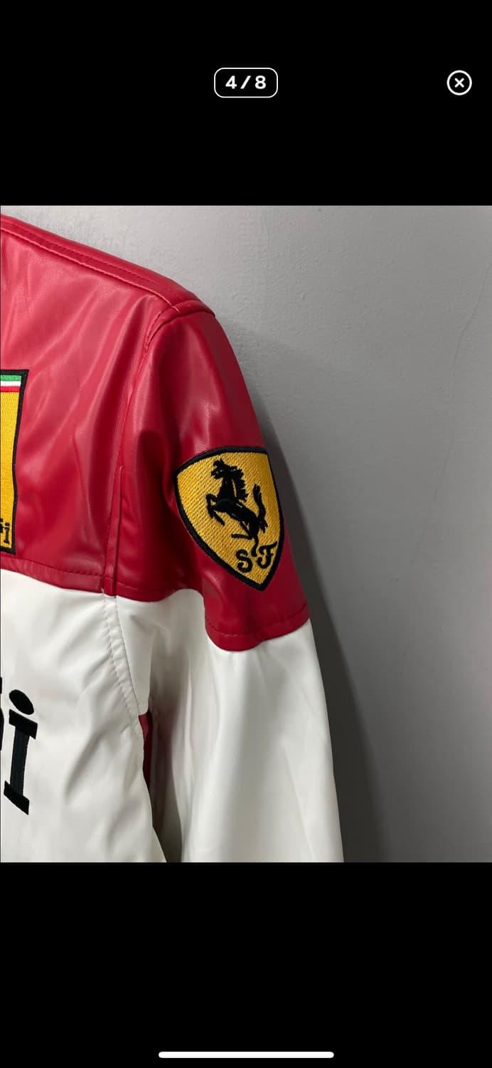 페라리 F1 자수로고 레드 레더자켓 A3399 상품이미지4