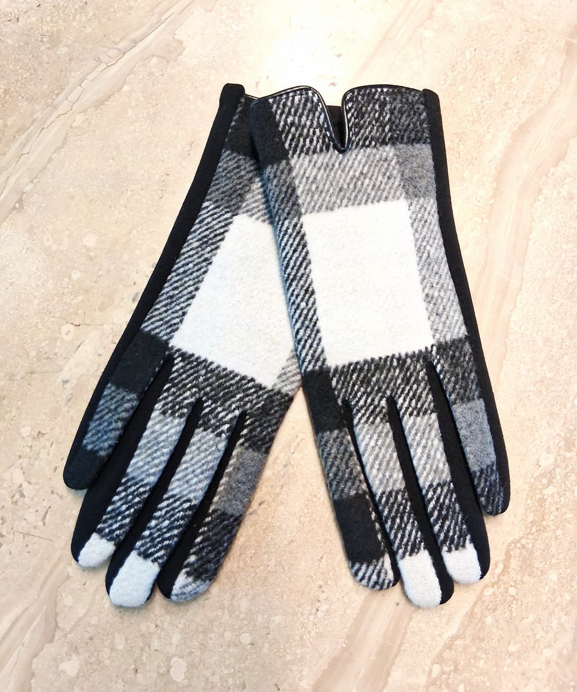 여성용 그레이 체크 장갑 1번 (새상품) 상품이미지4