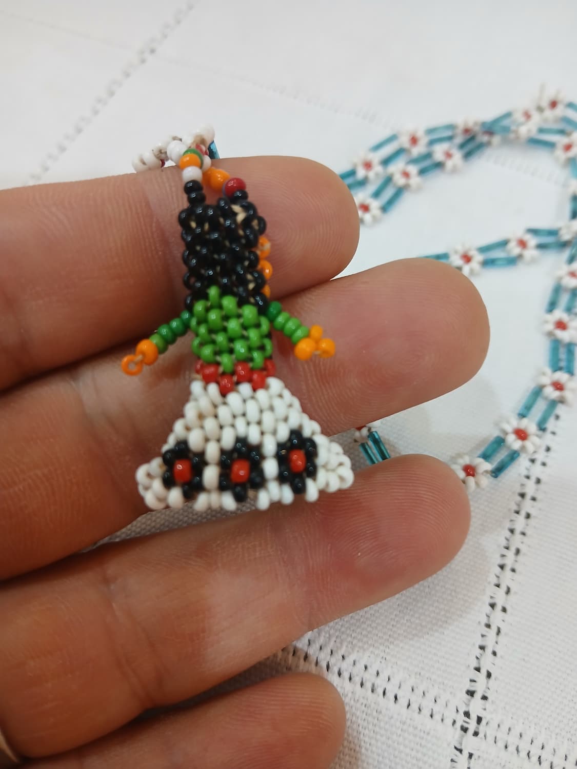 빈티지 미국 인디언 핸드메이드  비즈 목걸이 상품이미지3