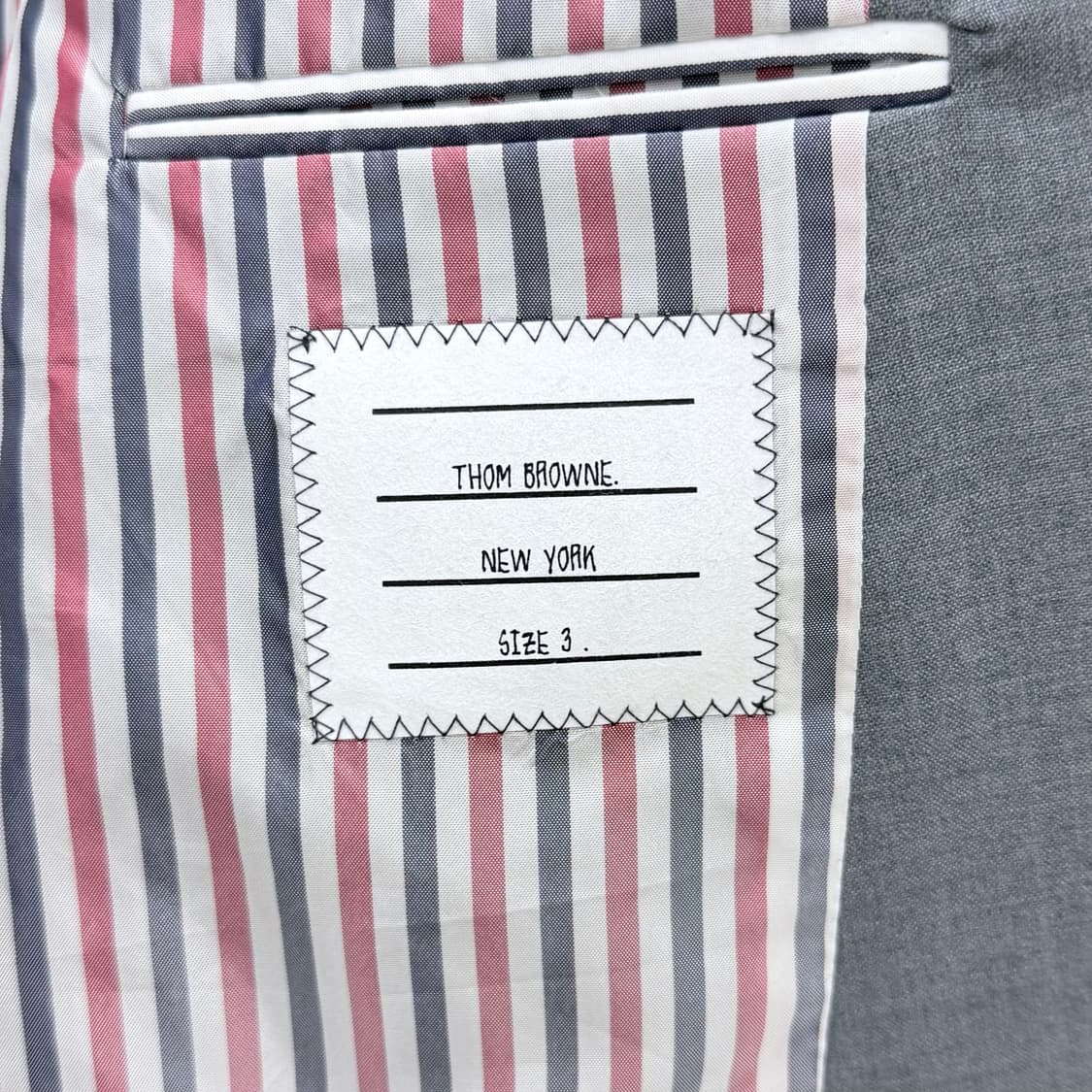 [미사용/3] 톰브라운 사선완장 위브 블레이저 자켓 정장 그레이 상품이미지7