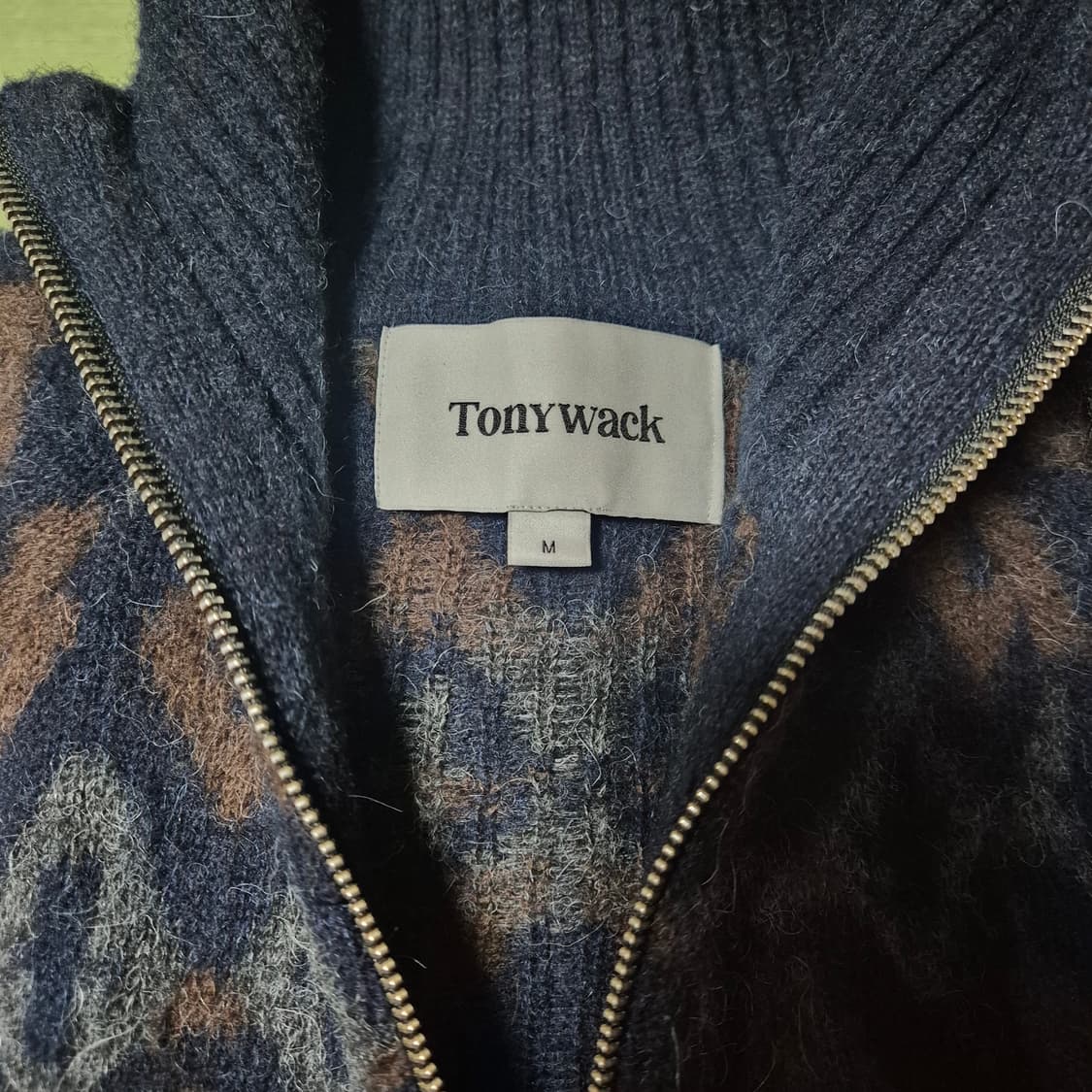 토니웩 Nordic Mohair Zip Up Knit_ Dark Navy 상품이미지4