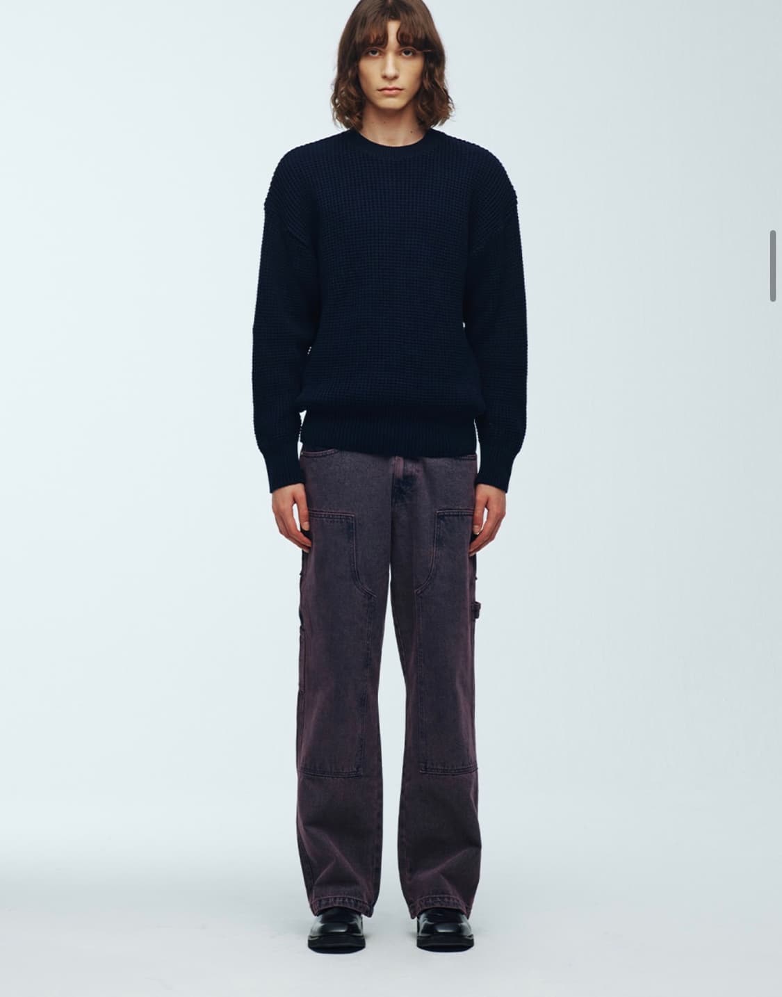 [니티드XKKST] 소프트코튼 헤비 와플 니트 NAVY 상품이미지2