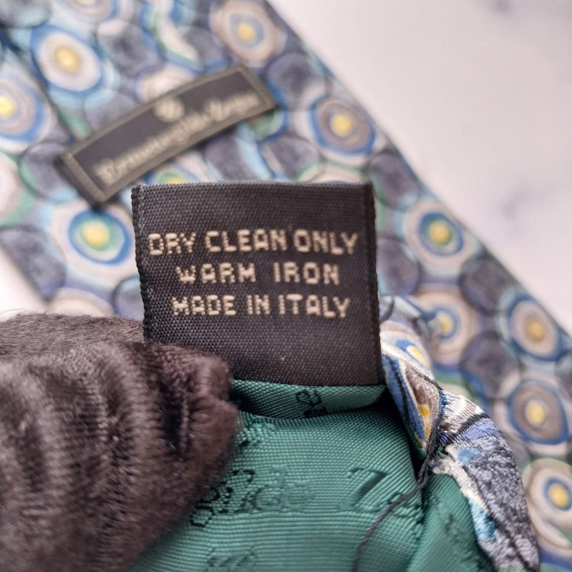 에르메네질도 제냐 그레이 패턴 넥타이 9.7cm S~A+등급 K2433
 상품이미지9