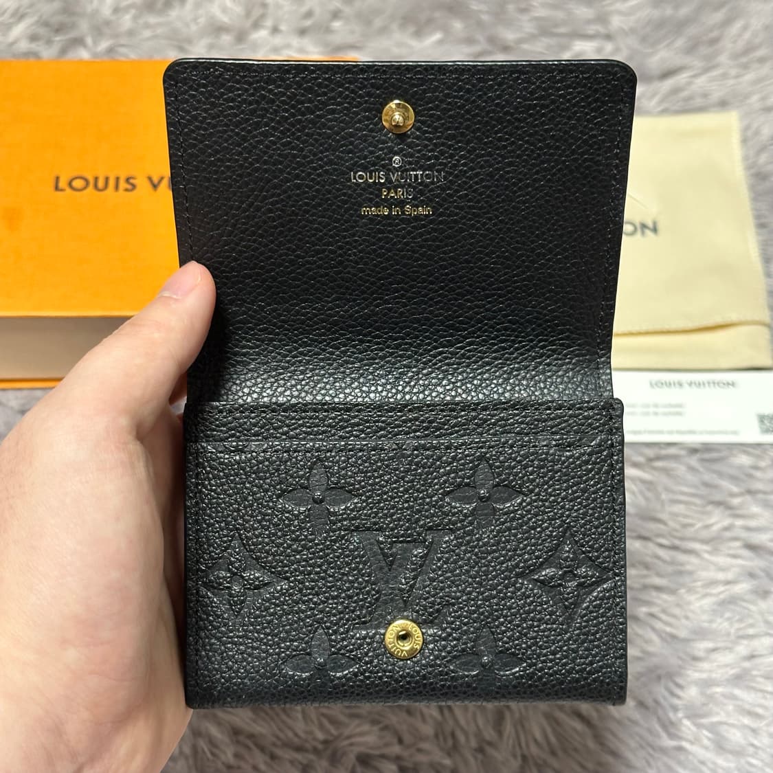 [풀구성] 루이비통 앙프렝뜨 카드지갑 블랙 상품이미지3