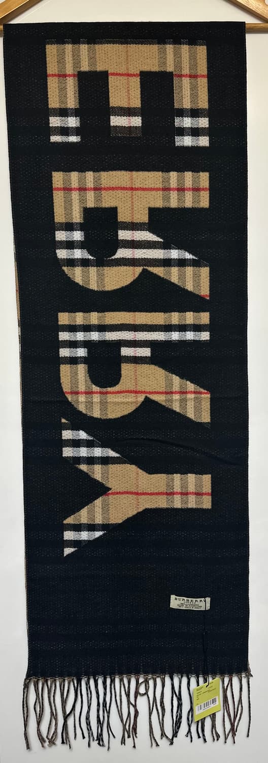 버버리 블랙 캐시미어 머플러 남여공용 상품이미지1