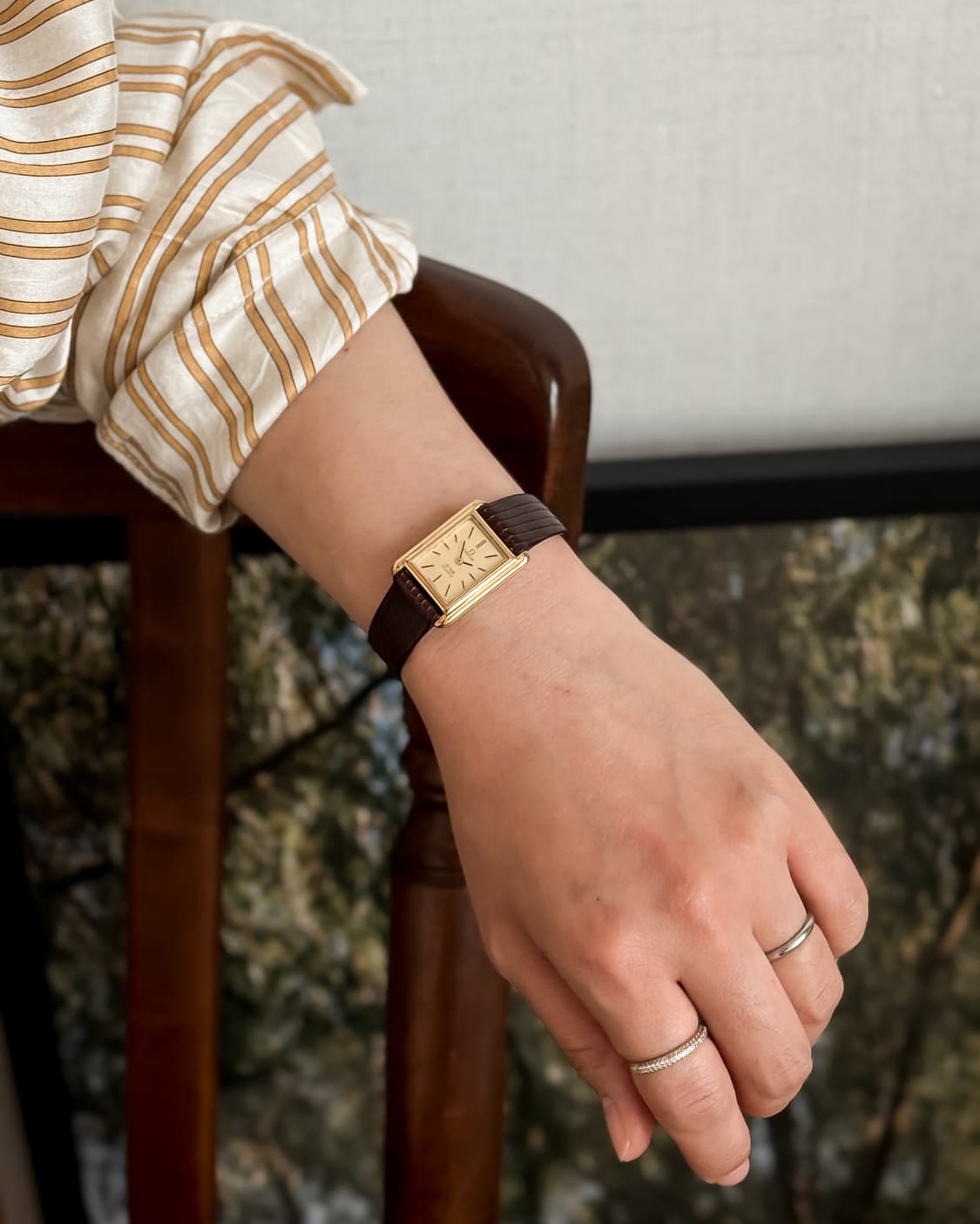 오메가 드빌 스퀘어 골드 시계 상품이미지5