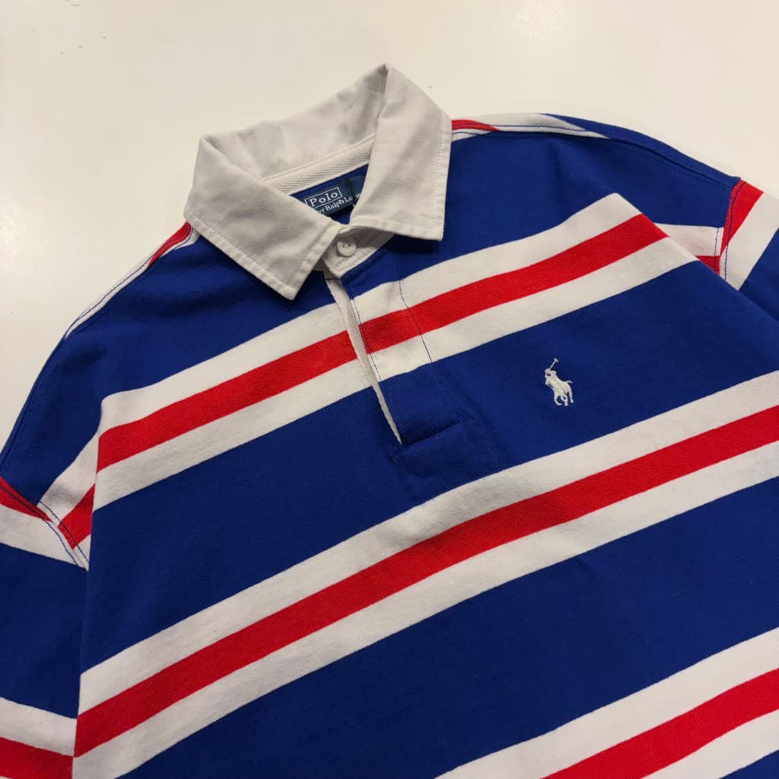 [XS] 폴로 랄프로렌 크롭 스트라이프 긴팔 럭비티 B466 상품이미지3
