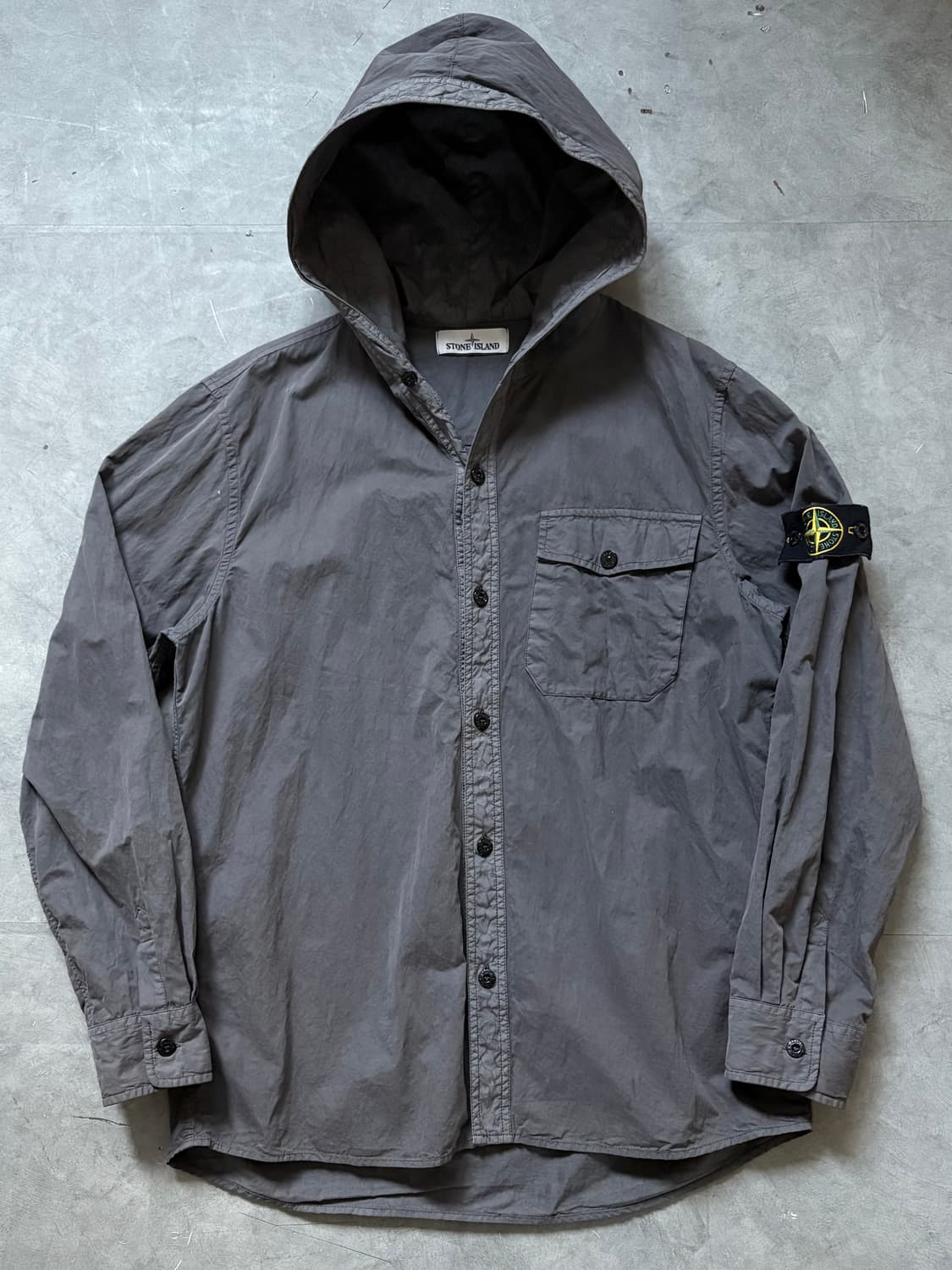 Stone-Island 스톤아일랜드 올드이펙트 와펜 후드 셔츠  상품이미지1