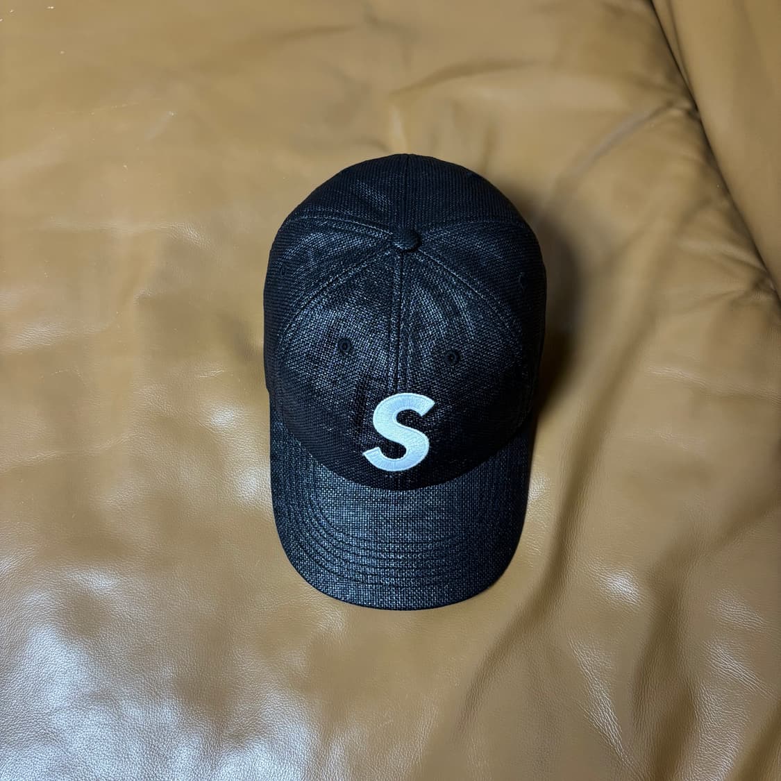 Supreme 슈프림 라피아 블랙 S로고 6패널 볼캡 모자 (Black) 상품이미지5