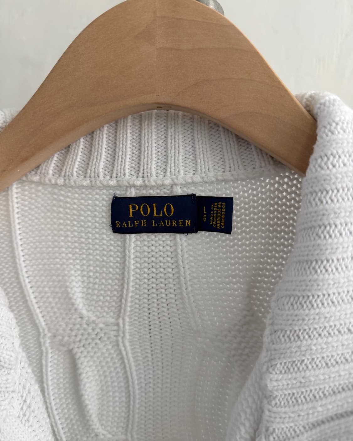 Polo 폴로 랄프로렌 신형 우먼 화이트컬러 케이블 니트집업 상품이미지6