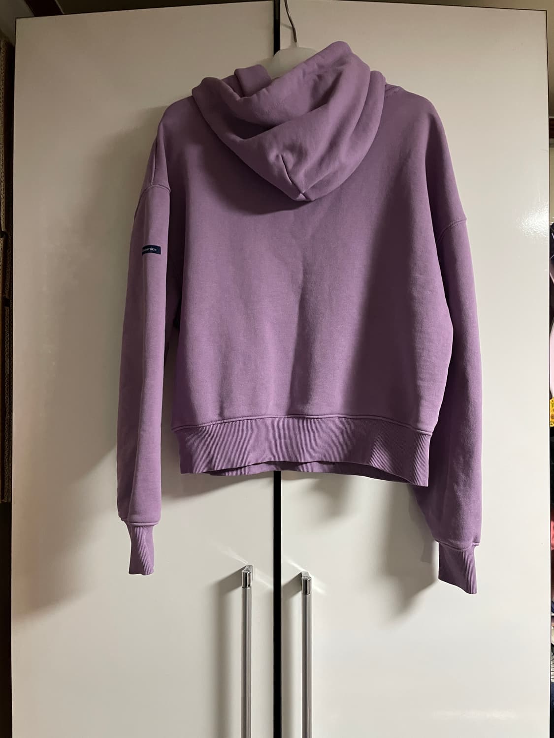 예일 크롭 후드 티셔츠 연보라 상품이미지3