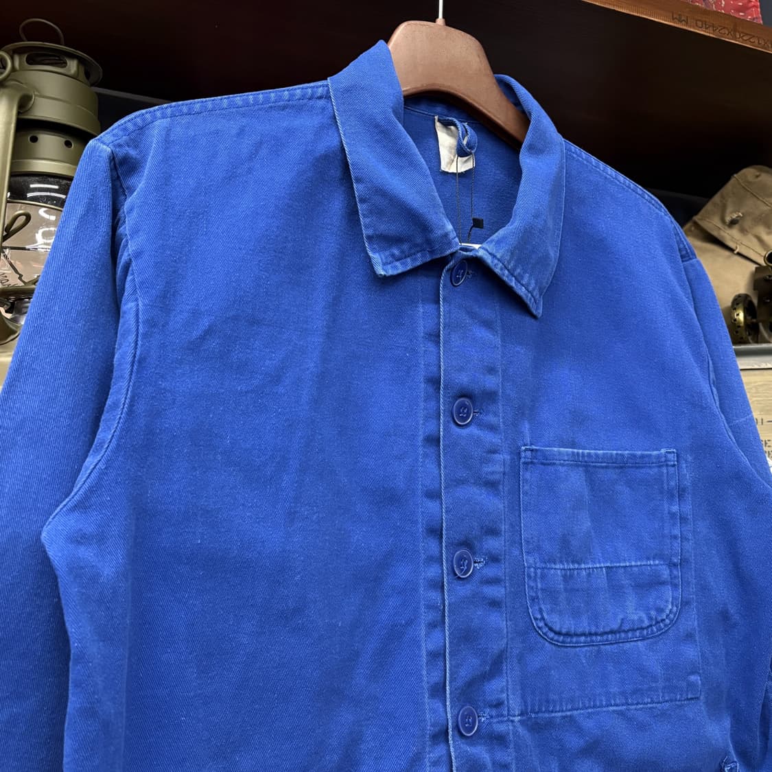 70s 프렌치 워크자켓 코튼트윌 라운드포켓 빈티지 워싱 N672 상품이미지3