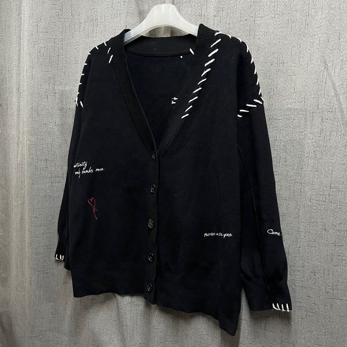 일본 편집샵 브랜드 스티치 니트 가디건 상품이미지2