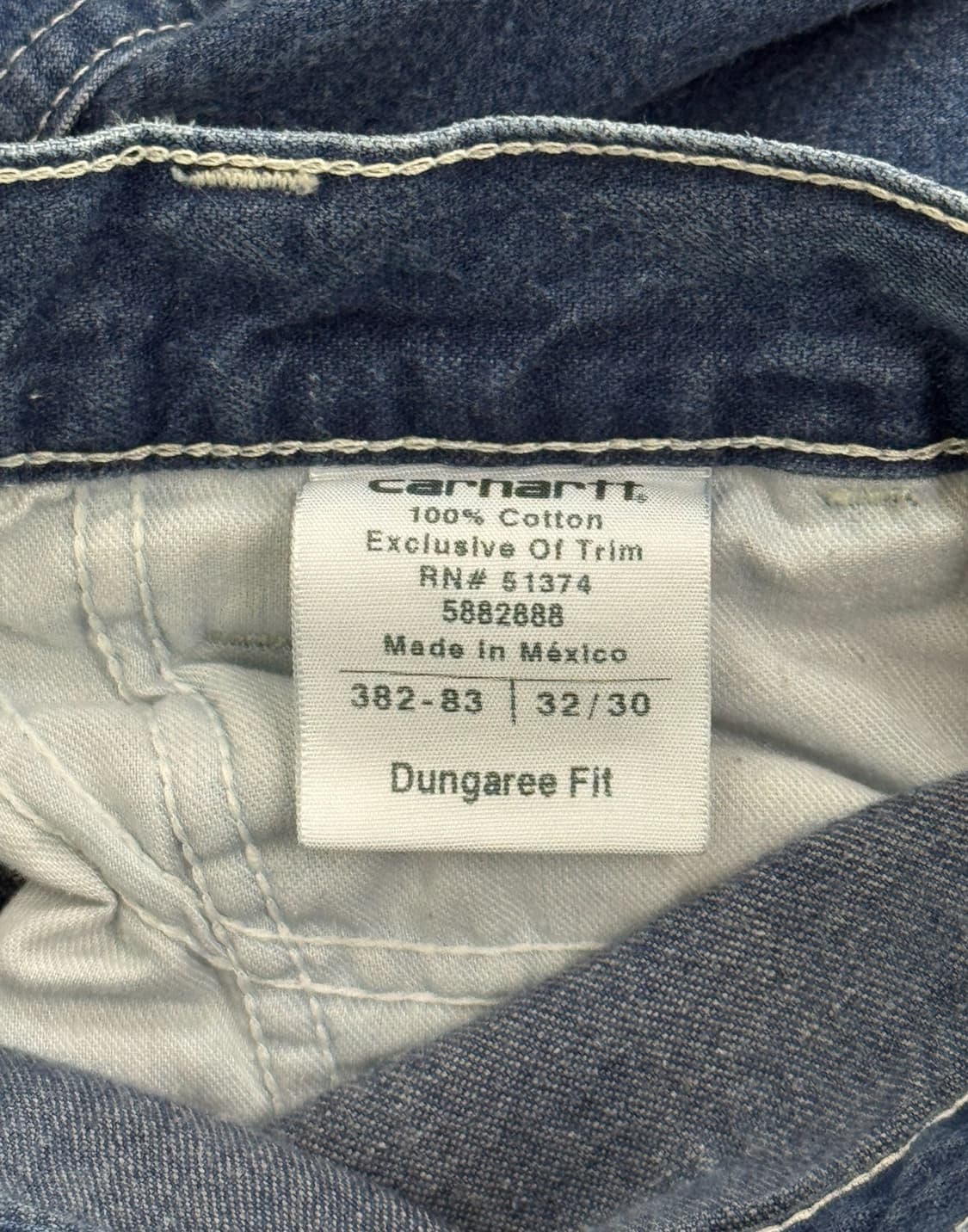 칼하트 카펜터 데님 382 DUNGAREE (32/30) 상품이미지7