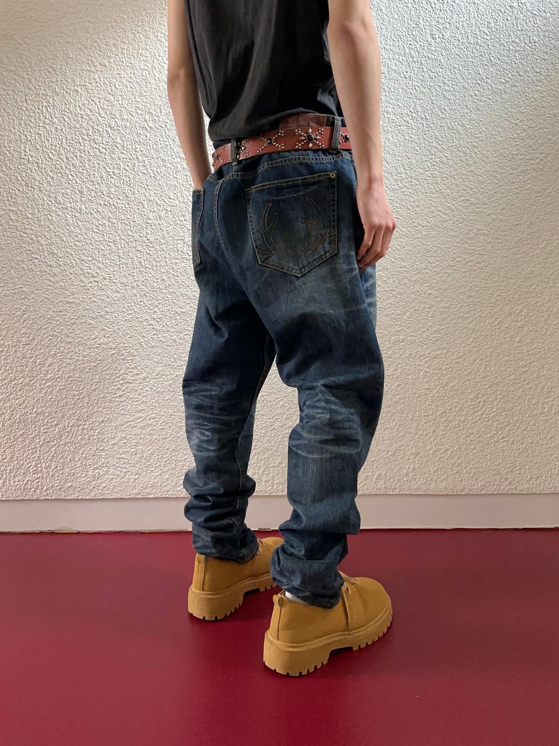 Maru Premium 러스티 워시드 슬림 루즈 진 상품이미지5