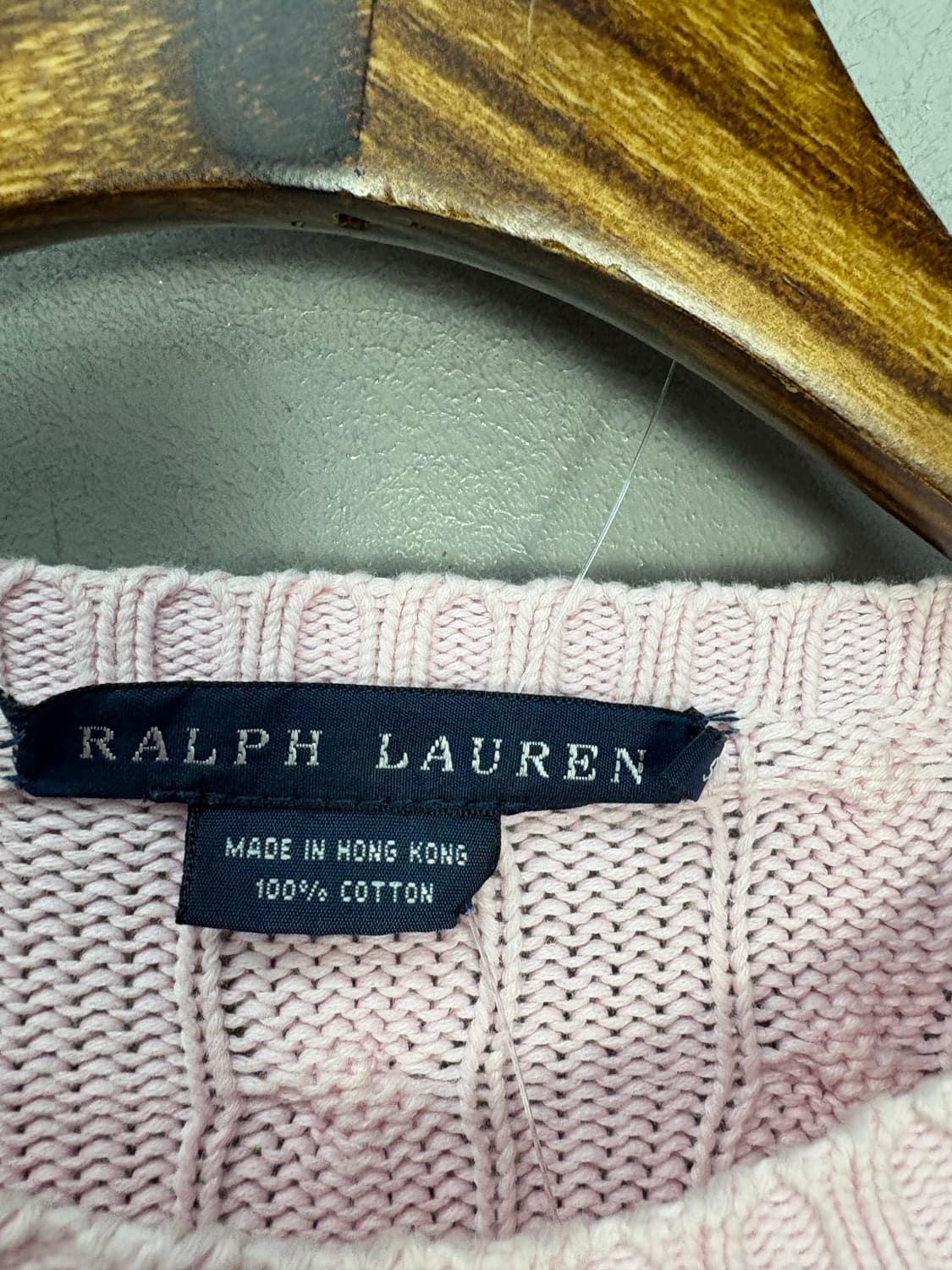 폴로랄프로렌 화이트 포니로고 핑크 케이블 꽈배키 니트 A2873 상품이미지5