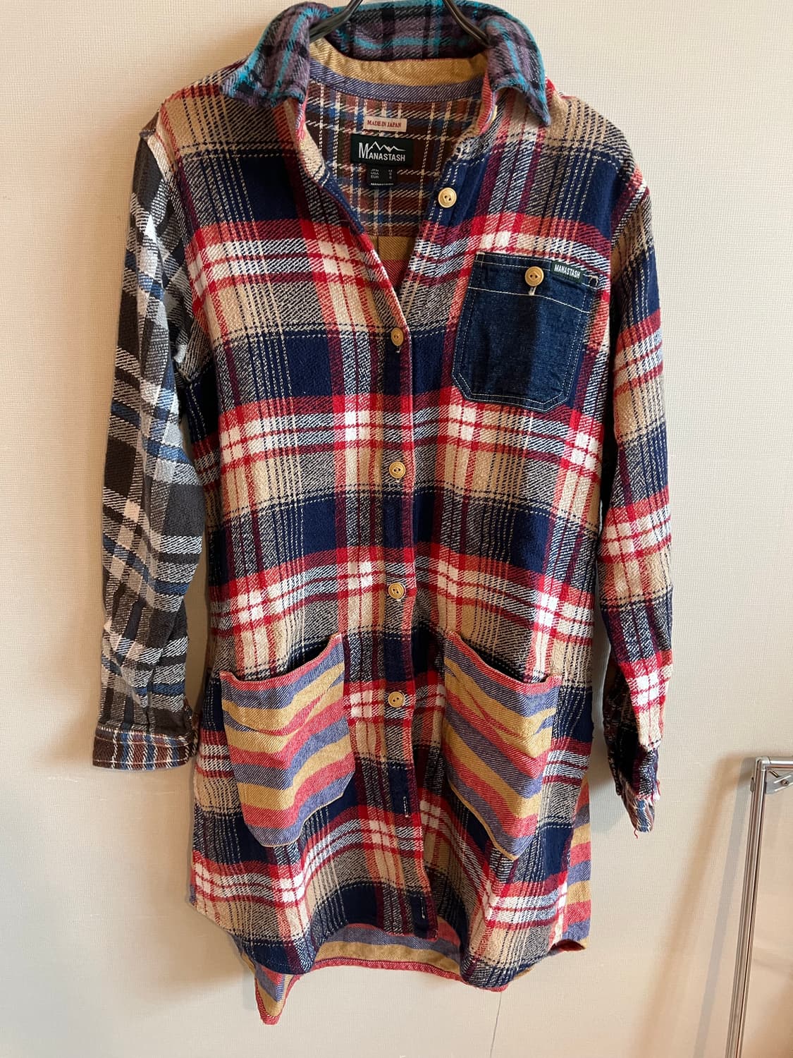 마나스타시 (MANASTASH)긴소매 체크 셔츠원피스 상품이미지2