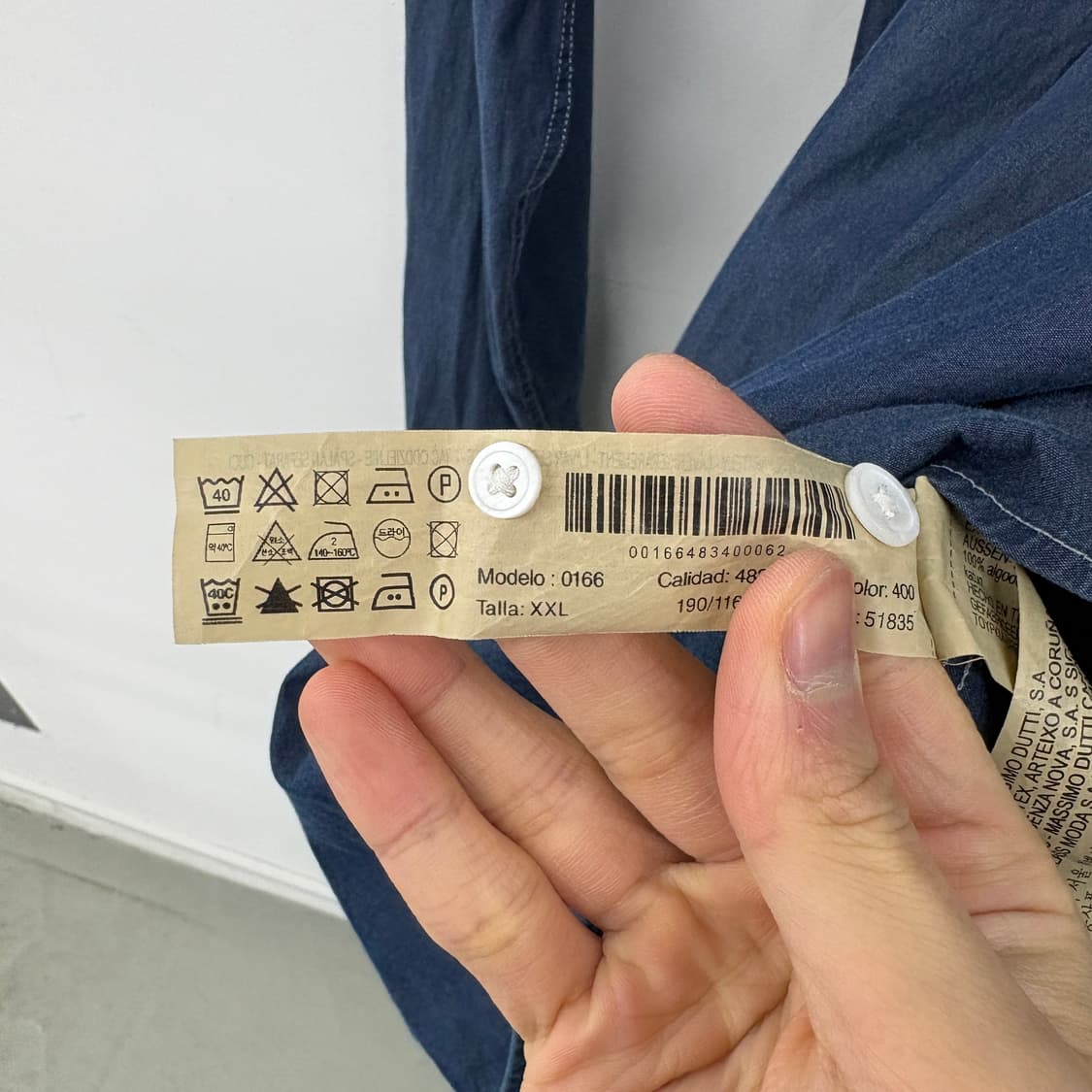 마시모두띠 네이비 긴팔 셔츠 남2XL 상품이미지6