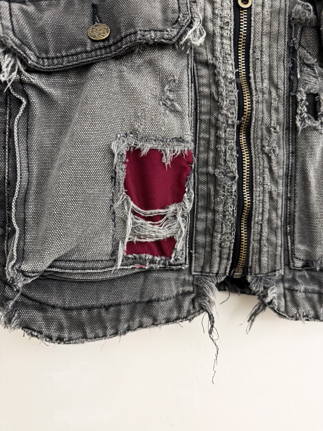 Vintage Distressed Turf Nature Denim Ve 상품이미지2