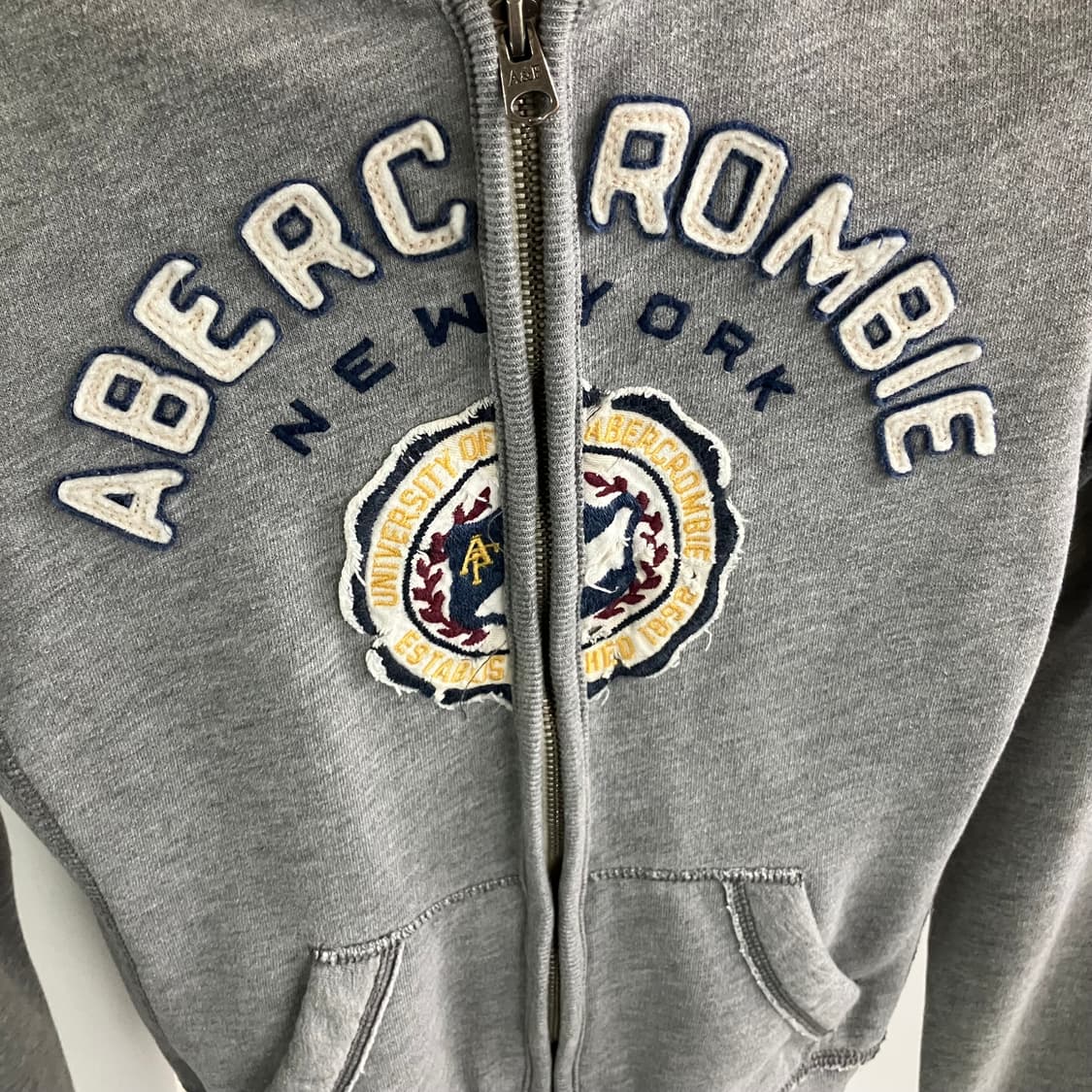 아베크롬비 올드스쿨 그레이 후드집업 S 상품이미지4