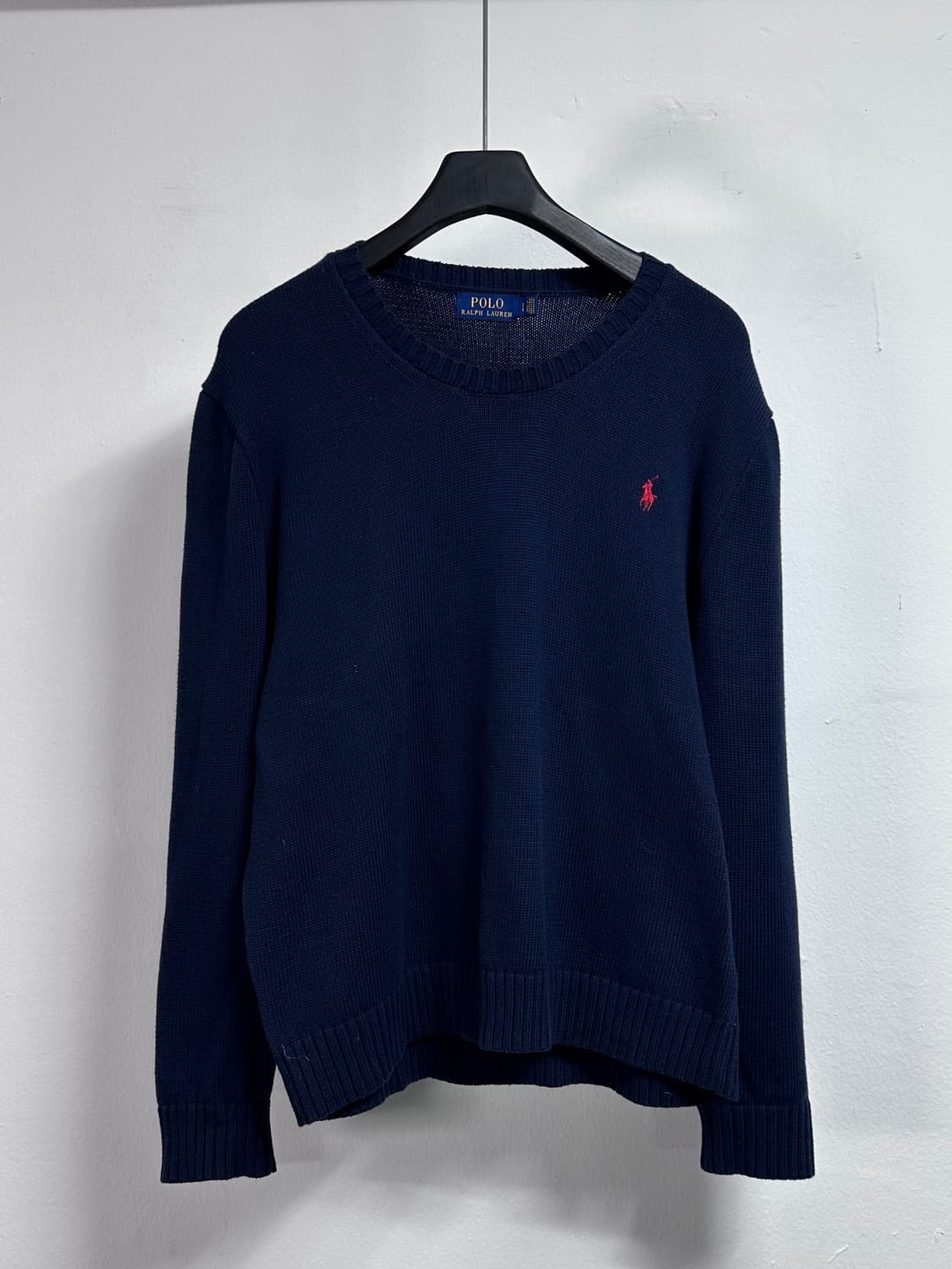 폴로 랄프로렌 네이비 코튼 라운드 니트 (on.479) 상품이미지1