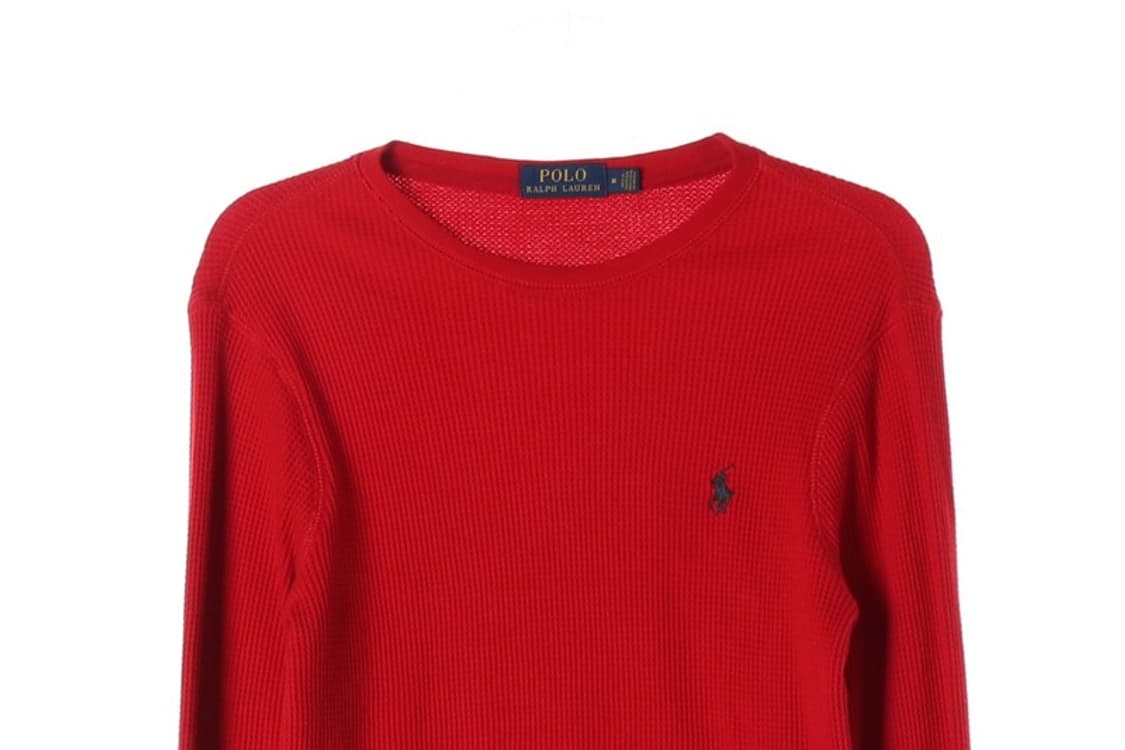 폴로 랄프로렌 레드 포니 와플 니트 서멀 긴팔 티셔츠 M 상품이미지3