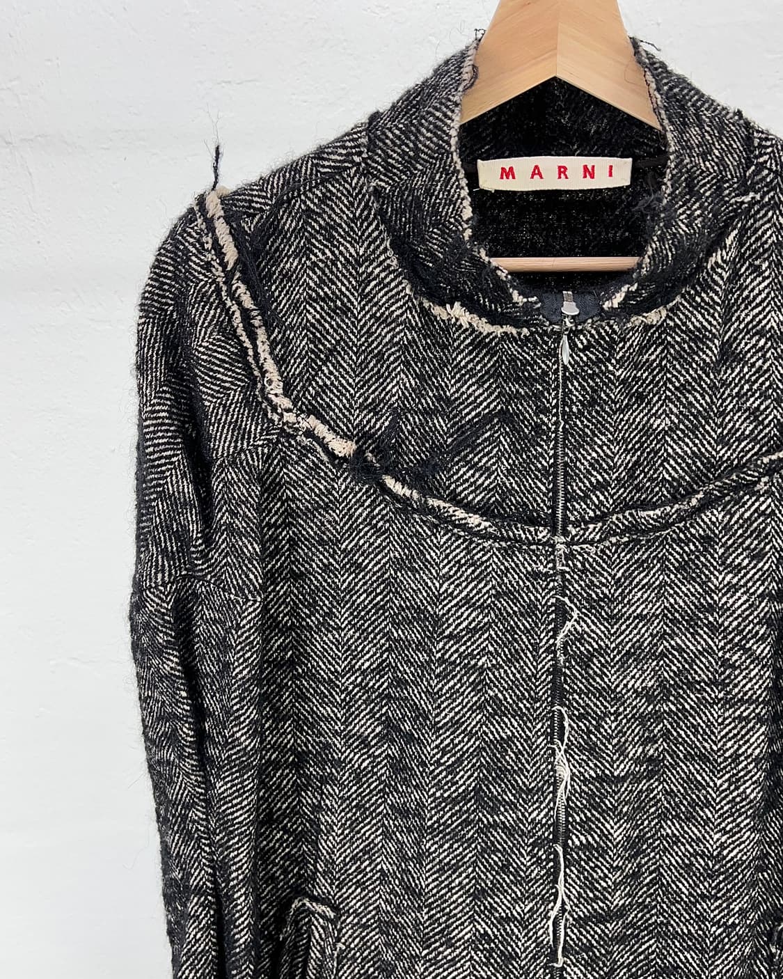 마르니 차콜 알파카 프론트 웨어 울 디스레스팅 코트 상품이미지2