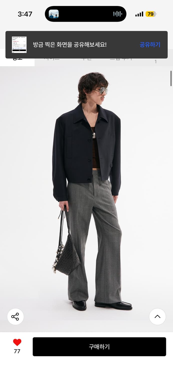 타일레 글렌체크 플레어 울 팬츠 슬랙스 3사이즈 상품이미지4