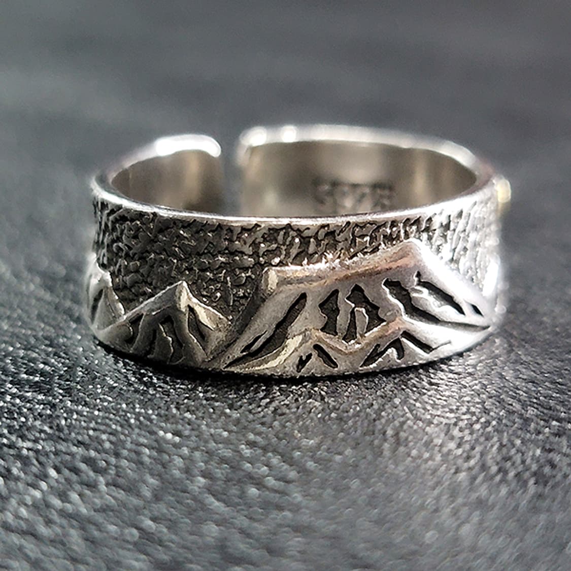 Khael 실버 남자 엔틱 빈티지 명품 고대 입체 산맥 반지 상품이미지2