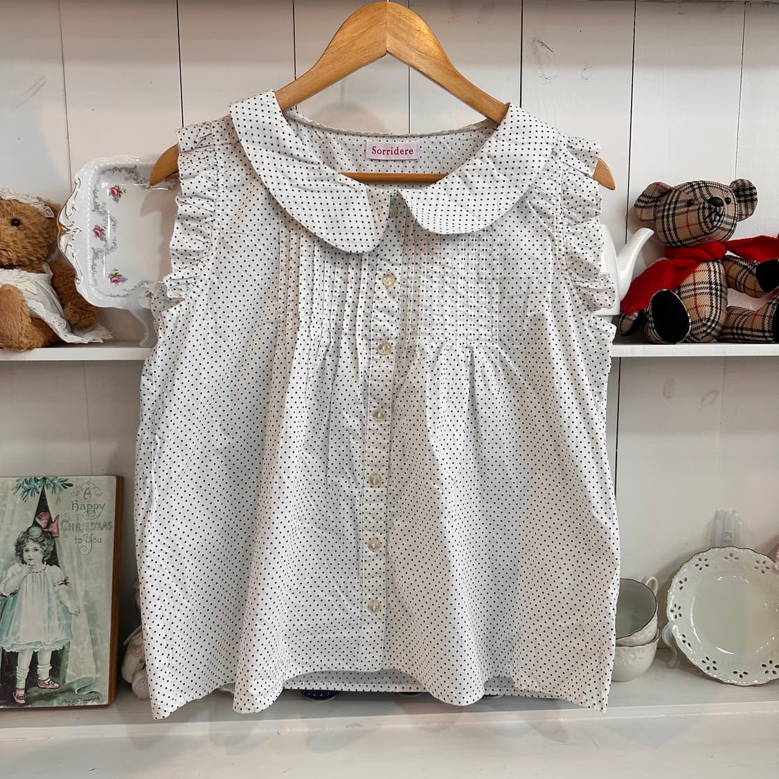 Sorridere 도트 반팔 블라우스 상품이미지4