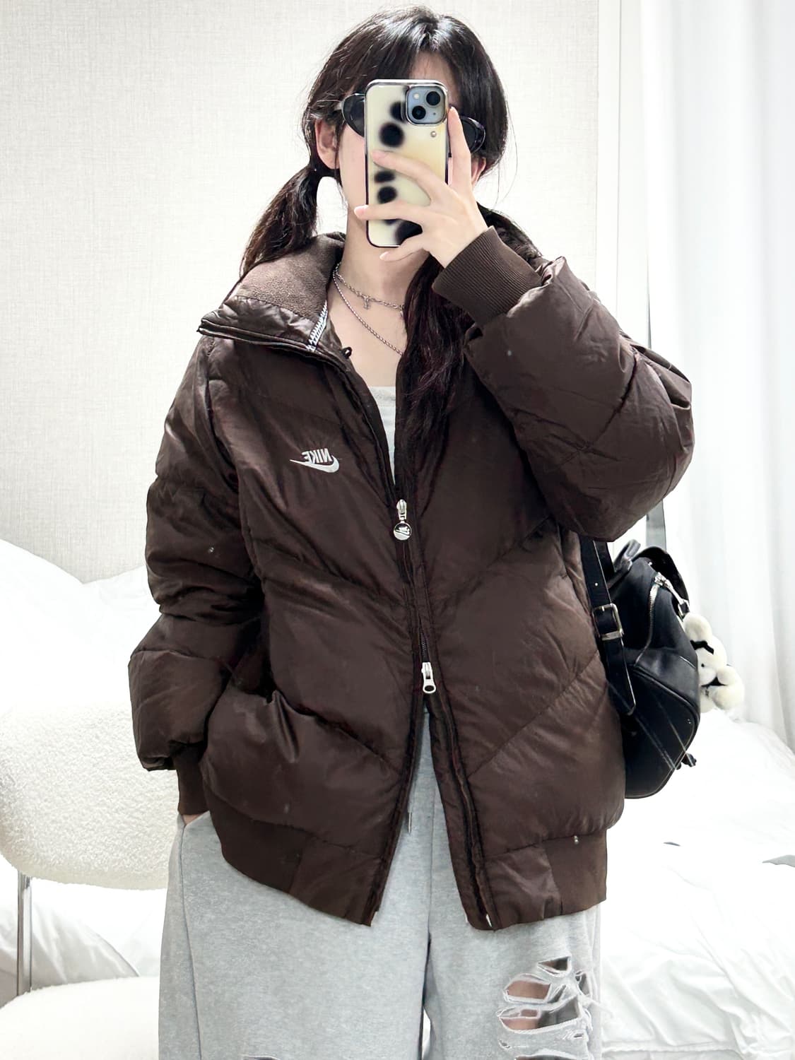 나이키 초코 브라운 투웨이 덕다운패딩 상품이미지4