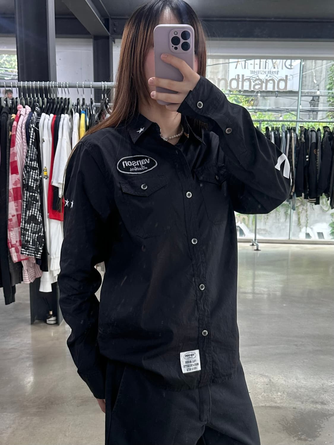 벤슨 자수 스타 긴팔셔츠 상품이미지3