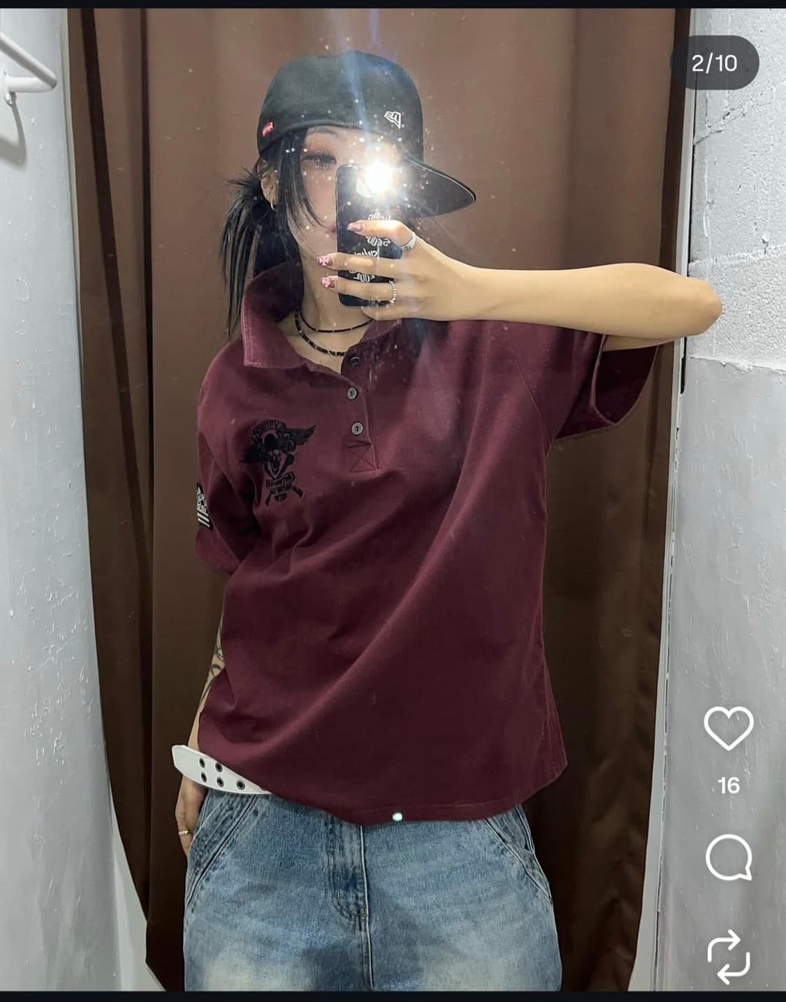swingingseoul_daegu 밴슨 자수 피케 반팔 티셔츠 상품이미지2