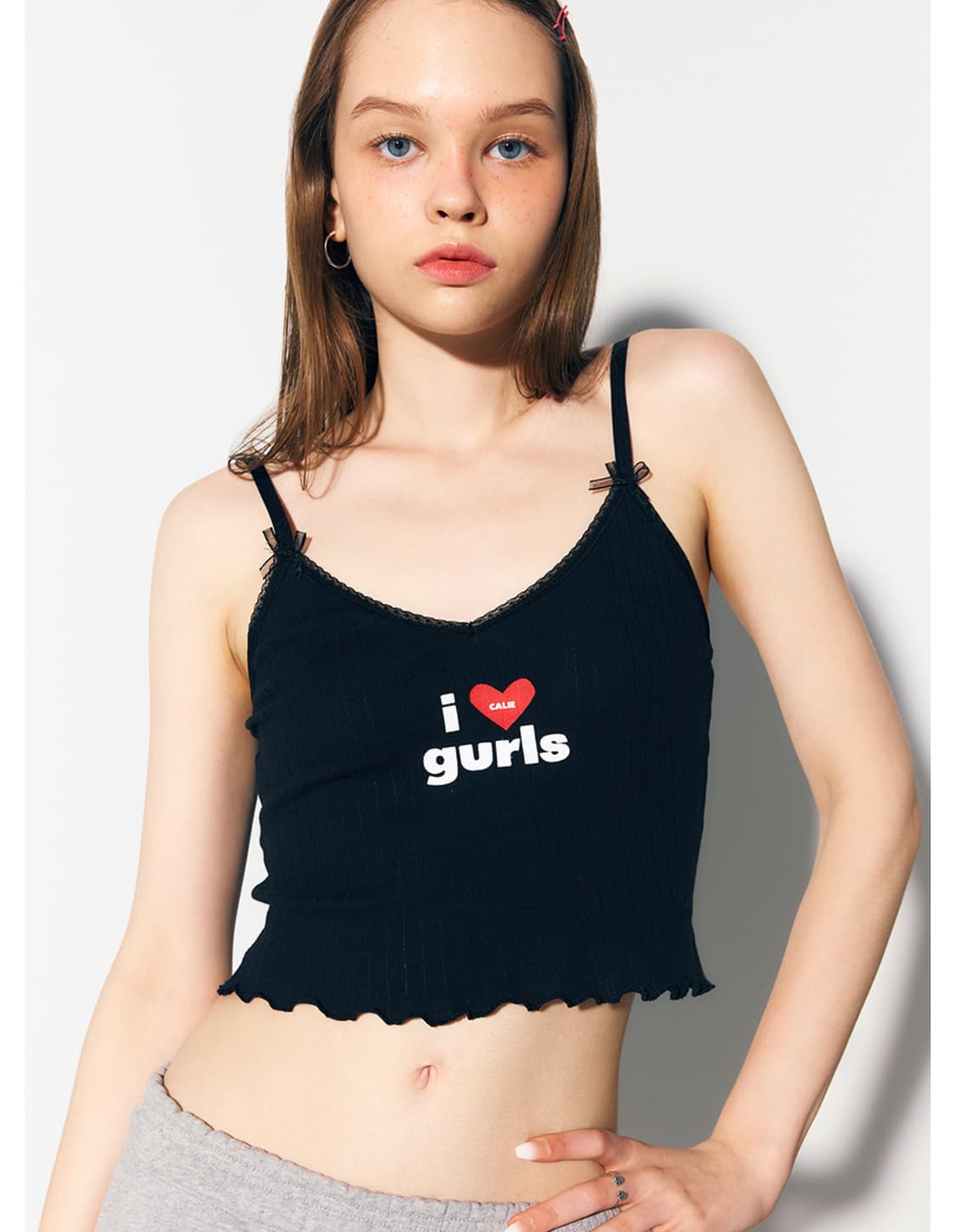 애즈이프캘리 CALIE GURLS SLEEVELESS BLACK 상품이미지2