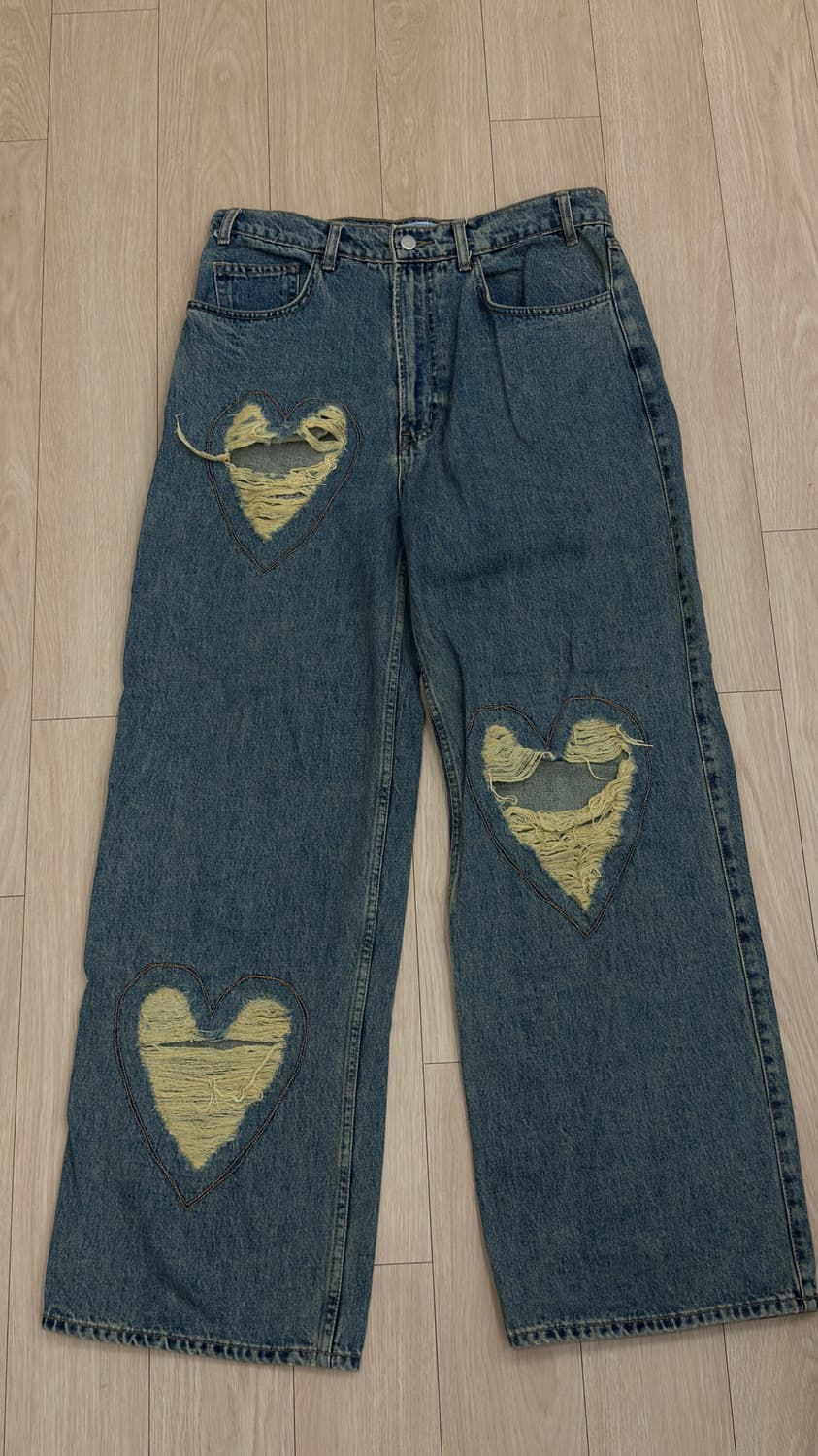 THE MUSEUM VISITOR 하트 데님 와이드 팬츠 M 상품이미지1