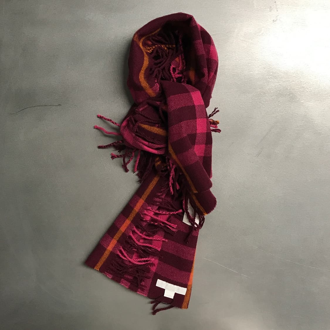 버버리 정품 캐시미어 머플러 버건디 상품이미지1