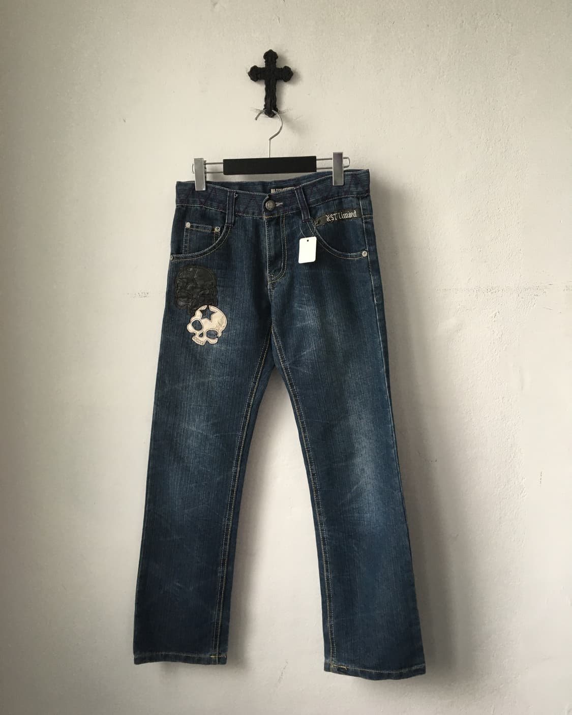 Batsu skull patch denim pants 상품이미지2