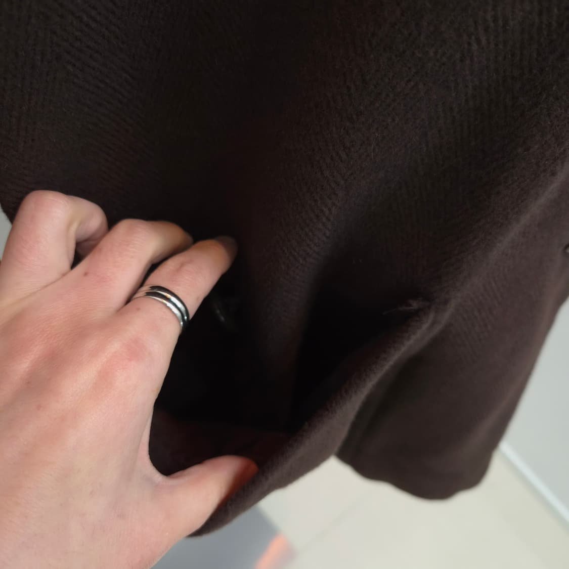 울100% 클래식 브라운 오버핏 코트 상품이미지7