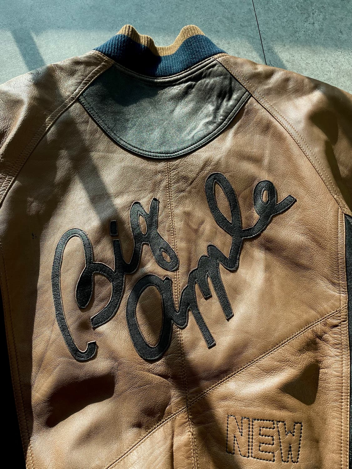 카우보이 레더 바시티자켓 상품이미지7