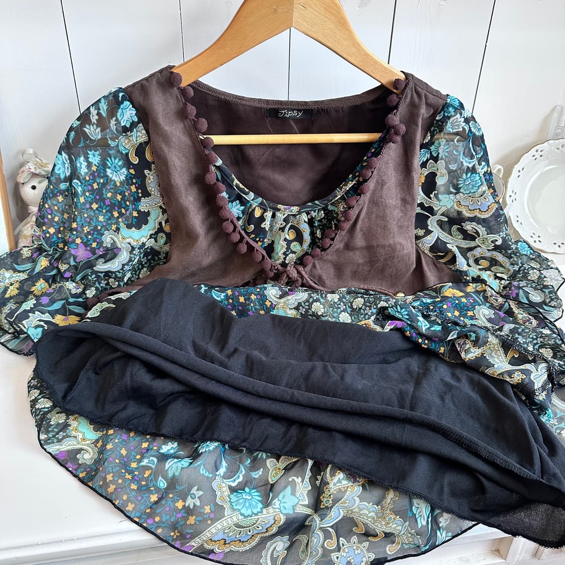 플로럴 쉬폰 폼폼원피스 상품이미지5