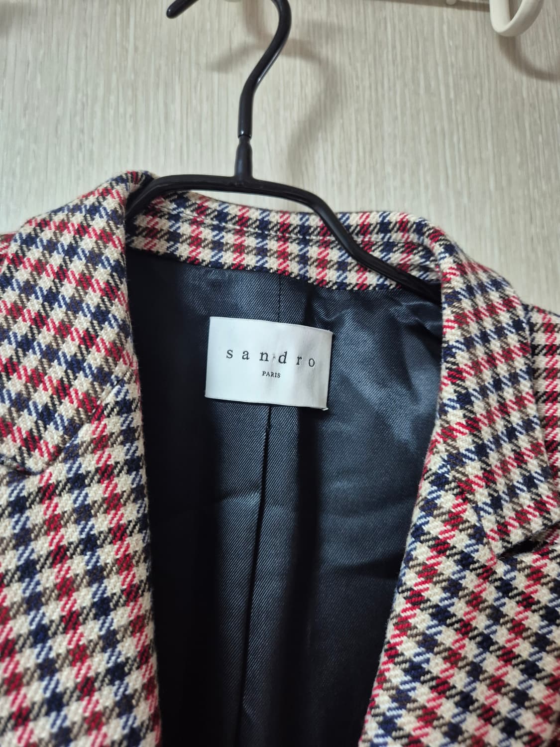 (정품) 산드로 울자켓 하운드 체크자켓 36 블레이져 상품이미지5