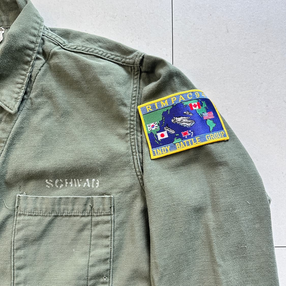 80s 미군 1세대 사틴 OG107 커버올 점프수트 XL  상품이미지3