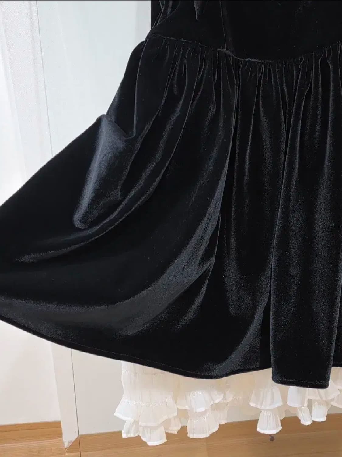 더티스 벨벳 드레스 thetis velvet muffin dress 상품이미지7