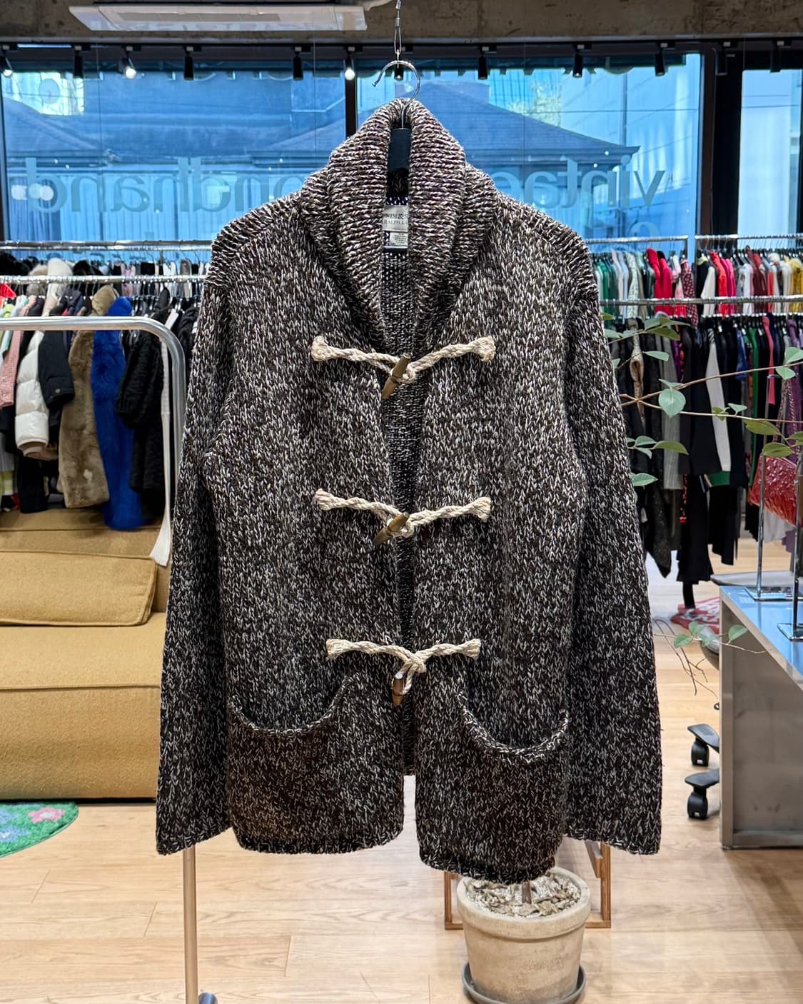 데님 앤 서플라이 랄프로렌 브라운 보카시 숄카라 더플 니트 가디건 상품이미지1