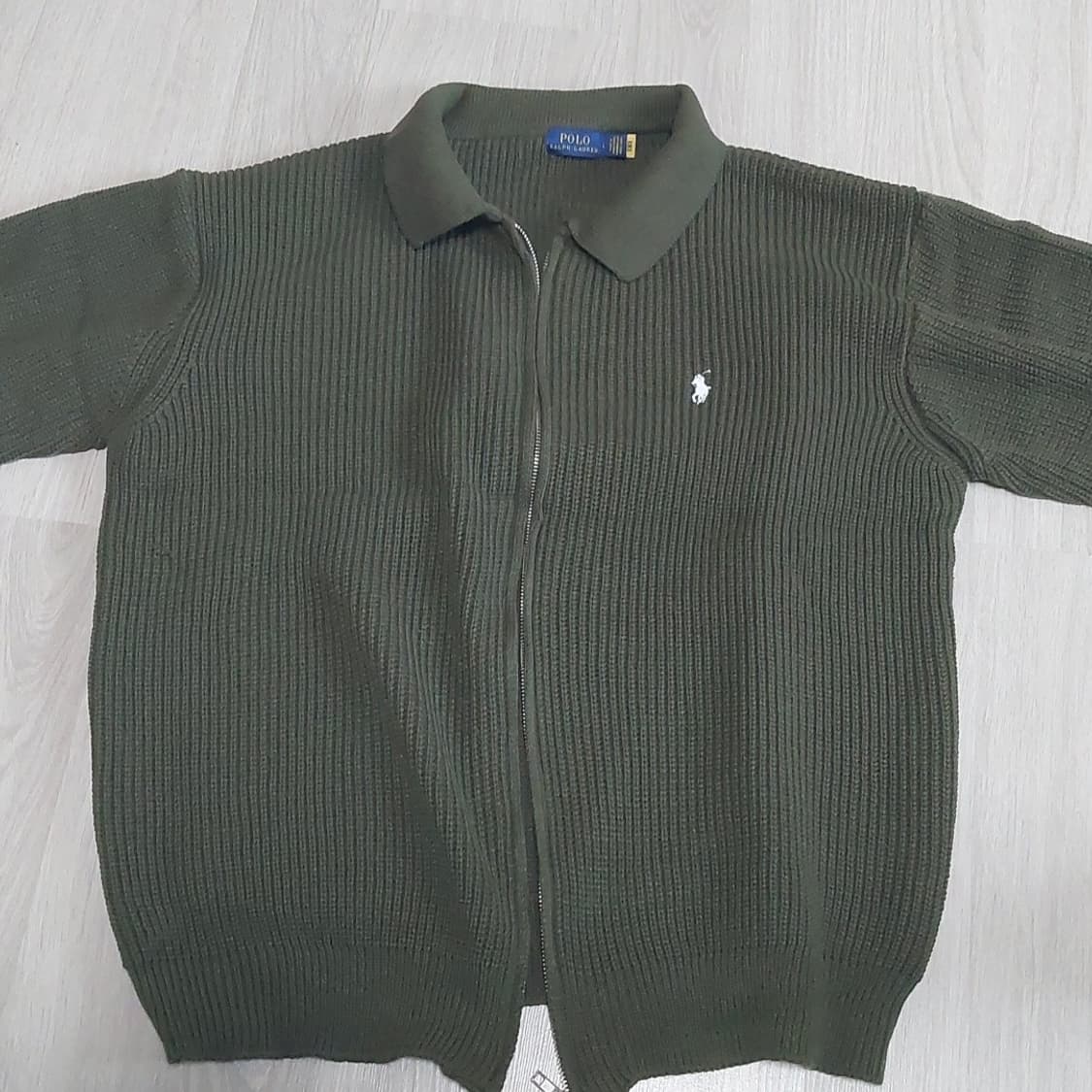폴로 니트집업 카키 L 상품이미지1