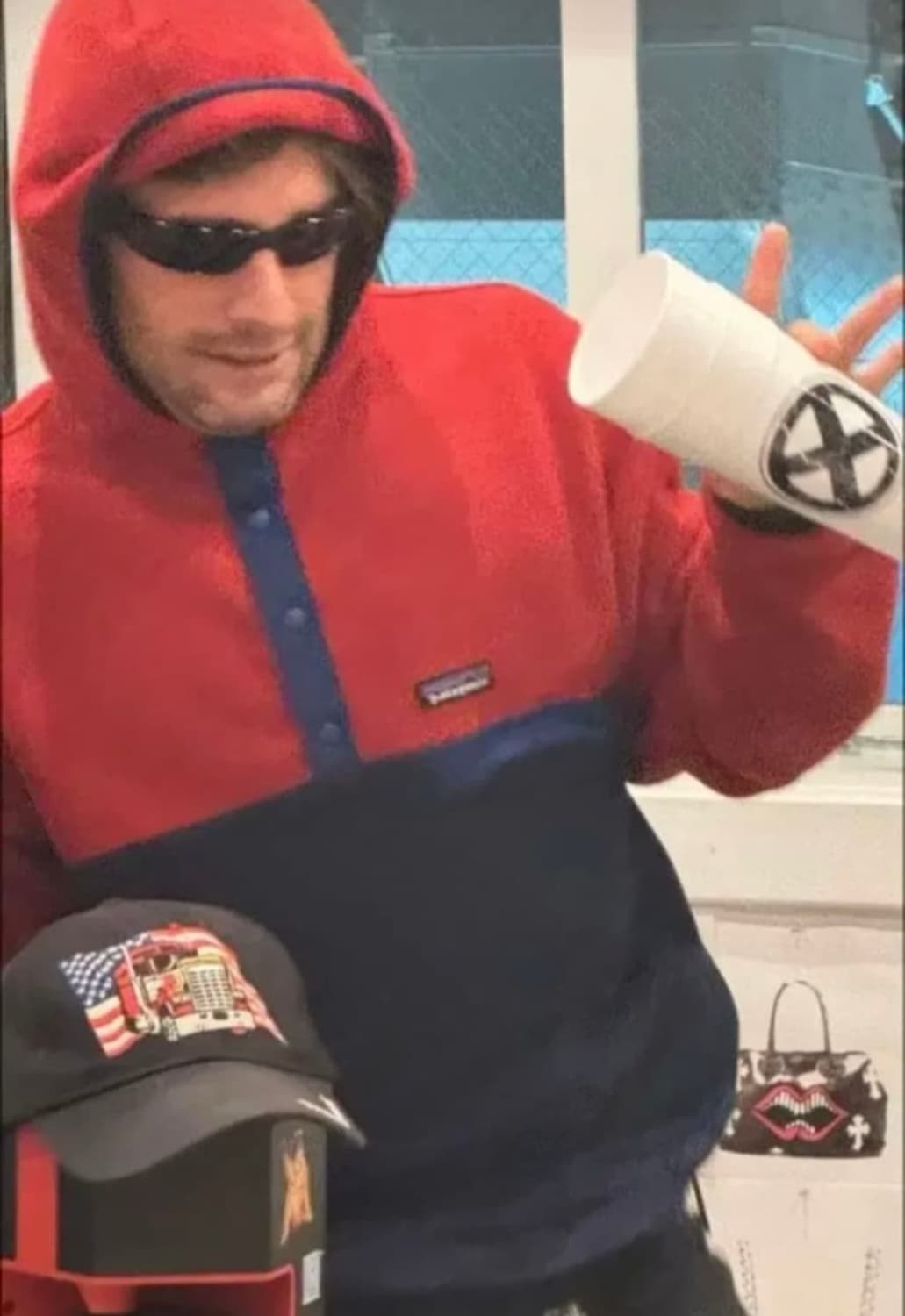 [L] 빈티지 파타고니아 신칠라 스냅 후드 풀오버 레드/네이비 매티보이 상품이미지1